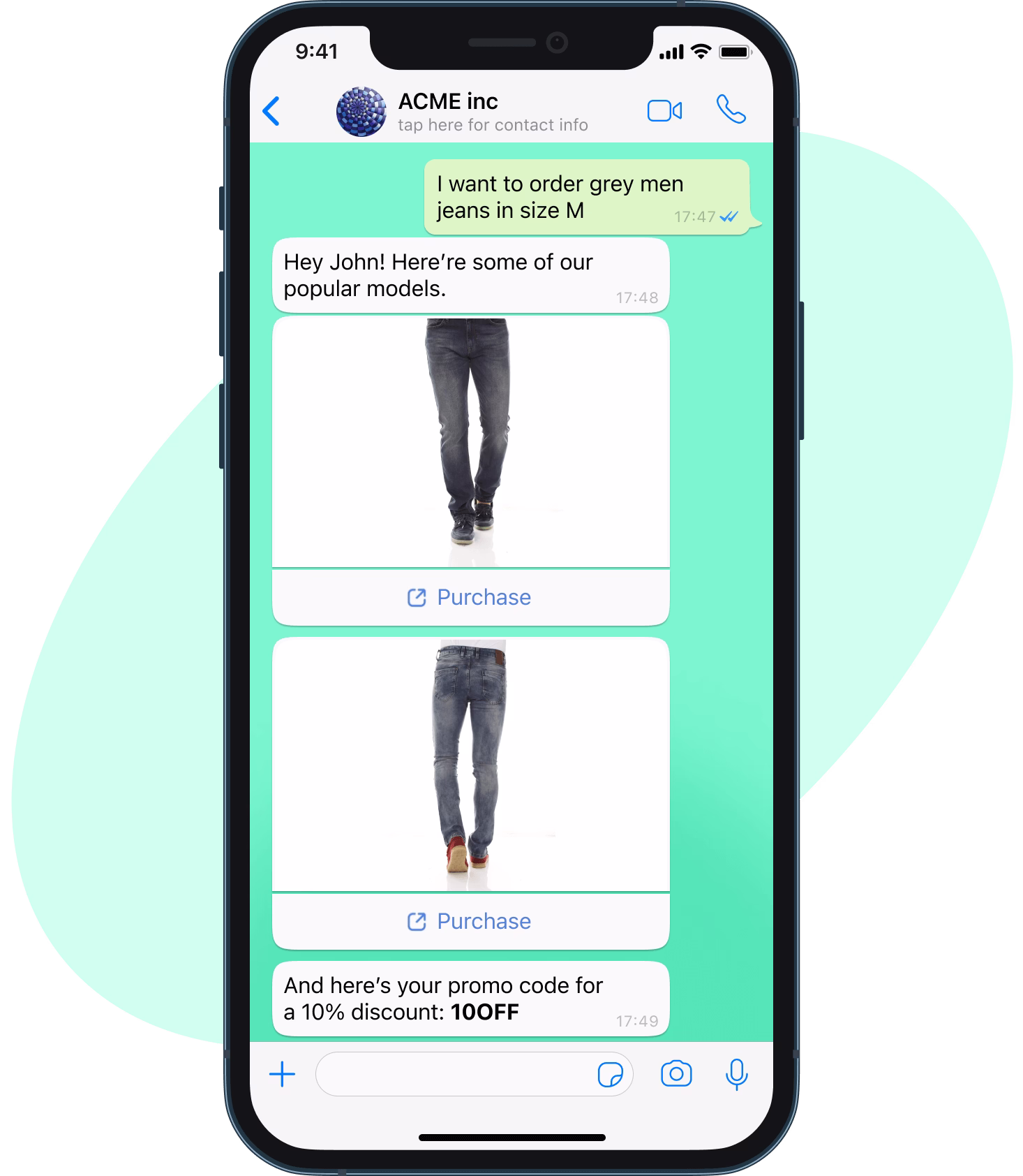 WhatsApp Message Screenshot